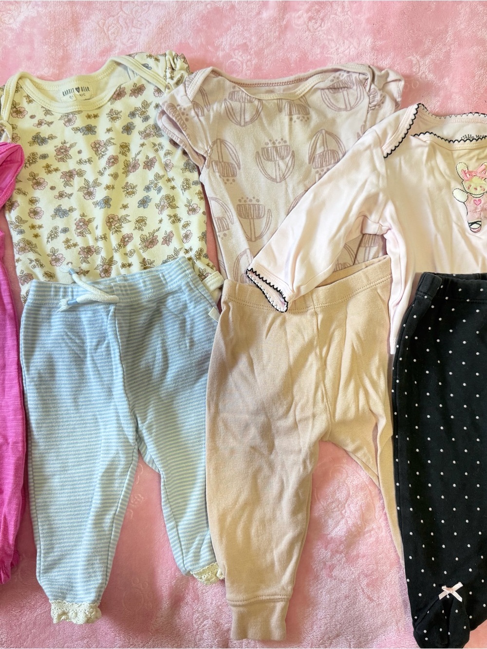 Girls Mixed Color Cotton Pajama Set - Pink, Cream, Blue, Black